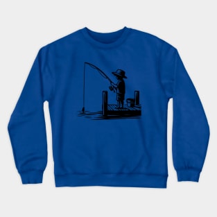 Little Boy Fishing Crewneck Sweatshirt